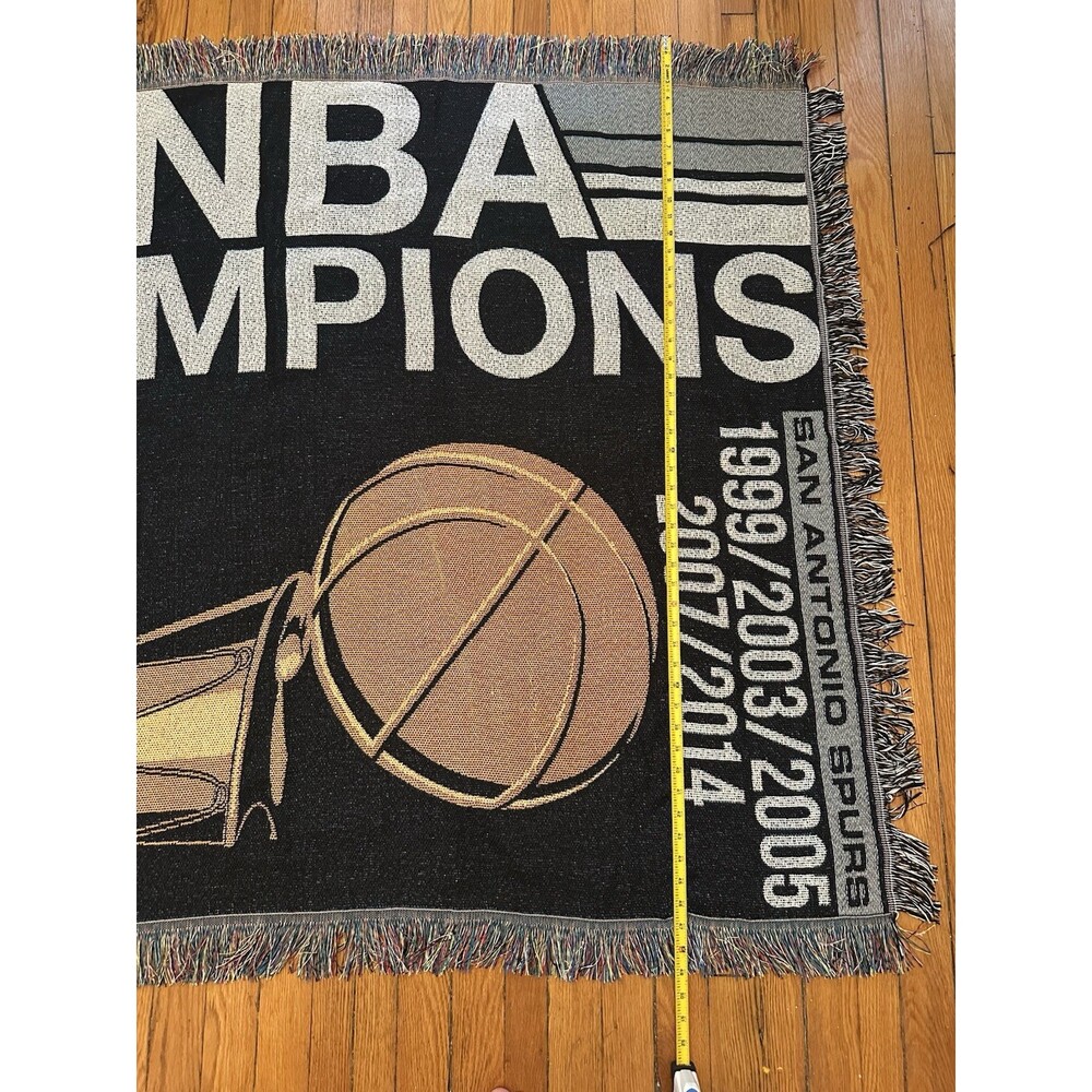 5X NBA Champion San Antonio Spurs Commemorative Tapestry Throw Blanket - Picture 6 of 14